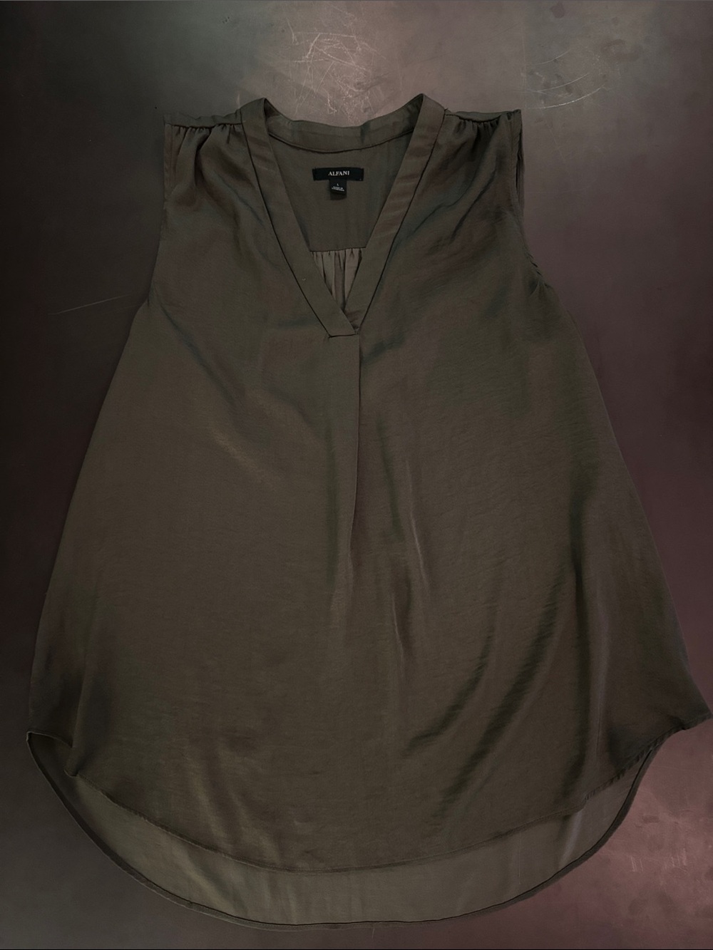 Alfani Olive Green V-Neck Sleeveless Camisole